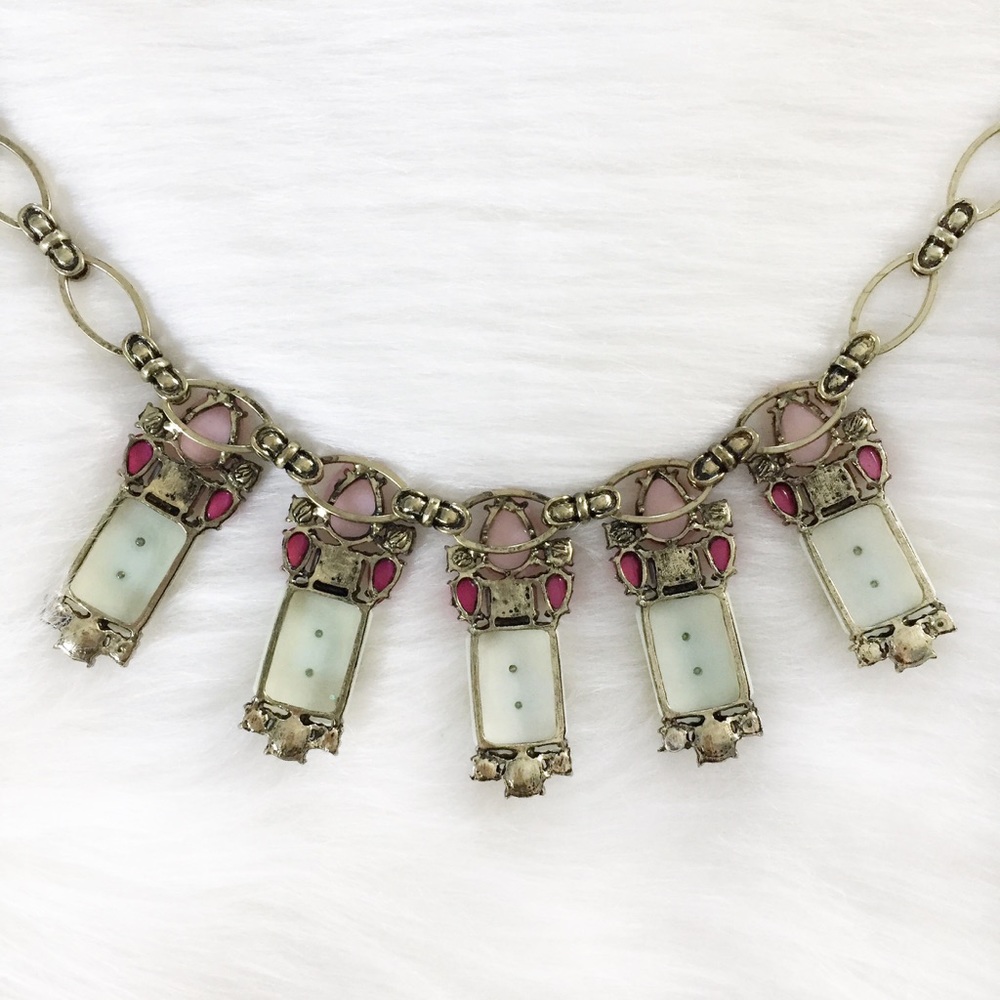 🆑 "Chelsea" Necklace || Pink & Mint Jewel - Picture 6 of 10